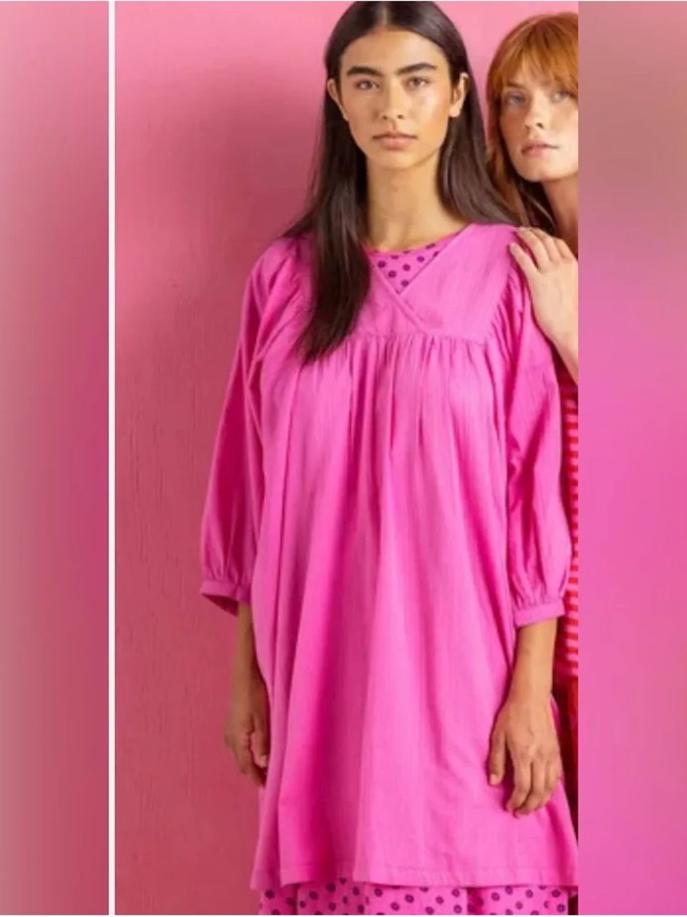 Gudrun Sjöden organic cotton Pink three quarter sleeve dress size medium